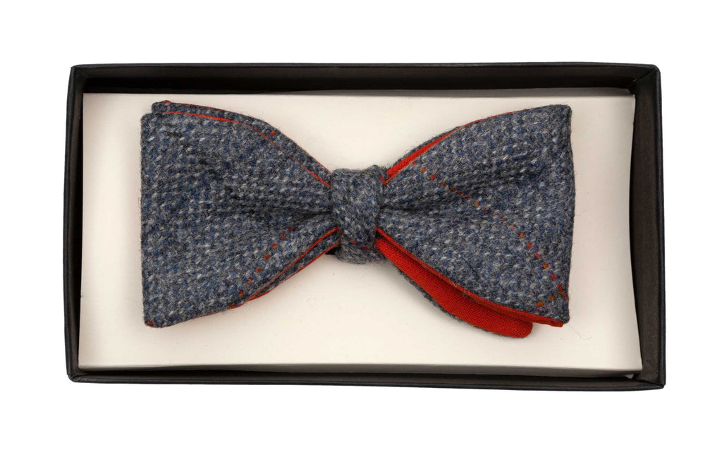 Regent Bow Tie - Slate Tweed with Overcheck - Regent Tailoring