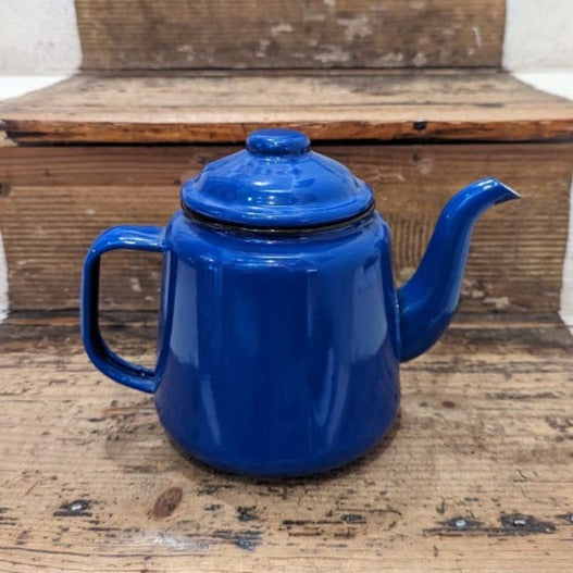 Blue enamel outlet teapot