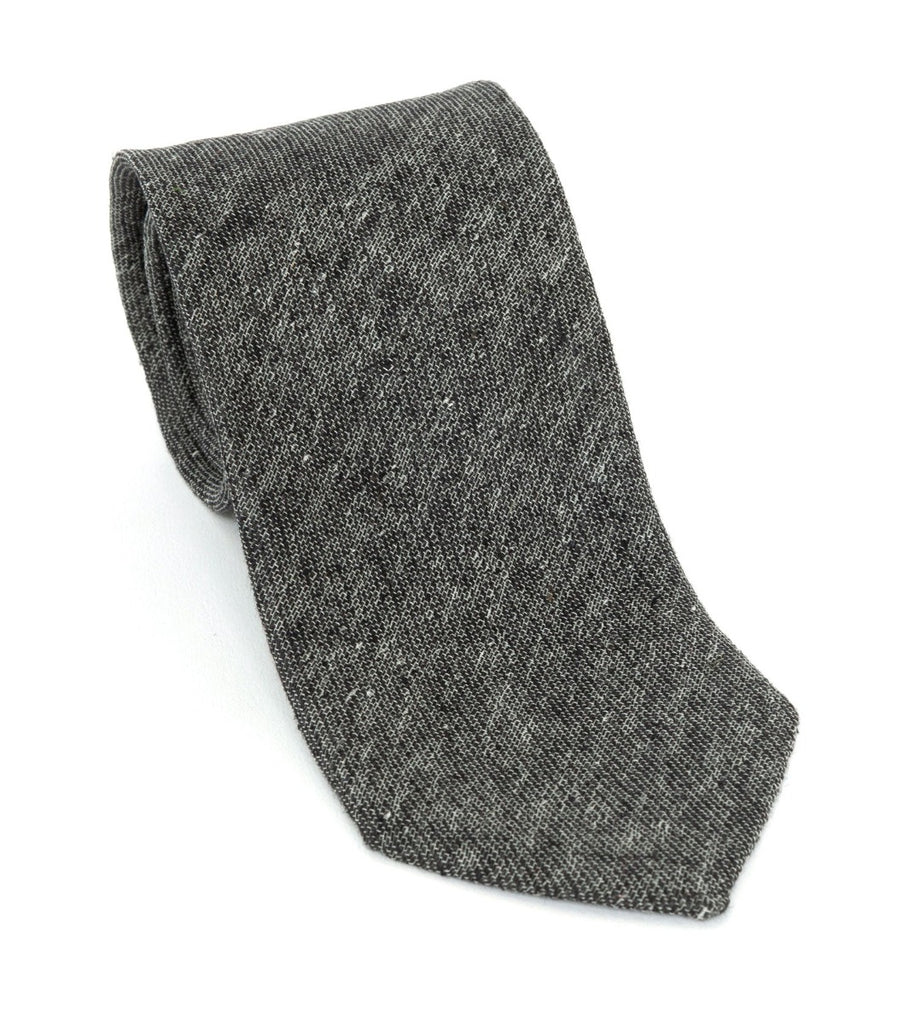 Regent Luxury Silk & Cotton Tie - Charcoal Grey - Regent Tailoring