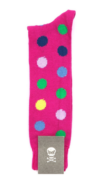 Regent - Socks - Cotton - Pink with Multicolour Spot