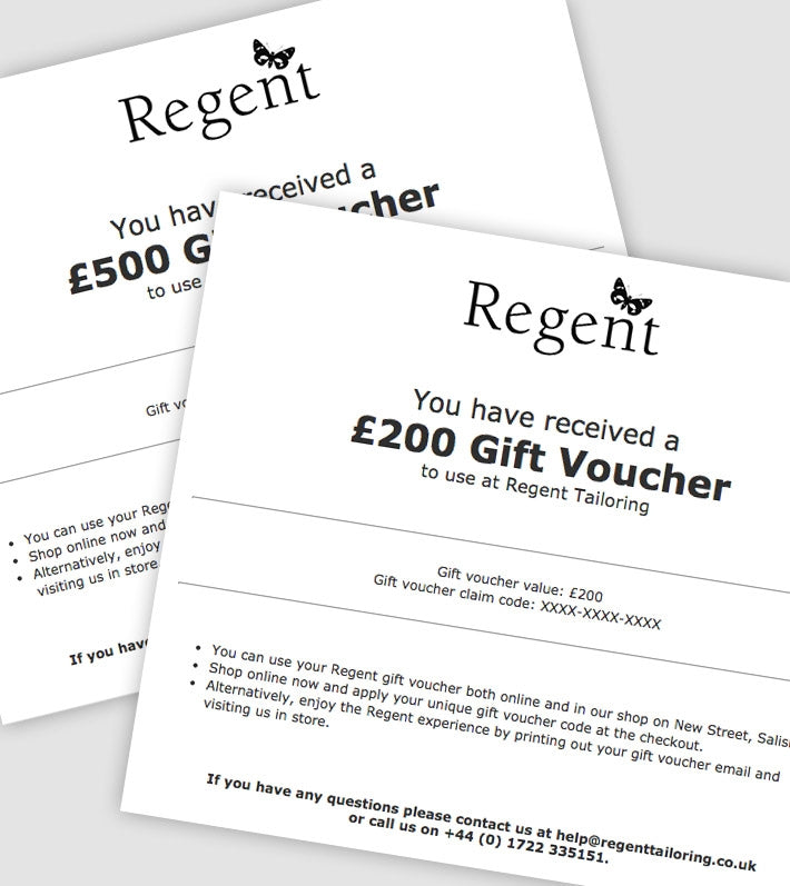 Regent Tailoring Gift Voucher - Regent Tailoring