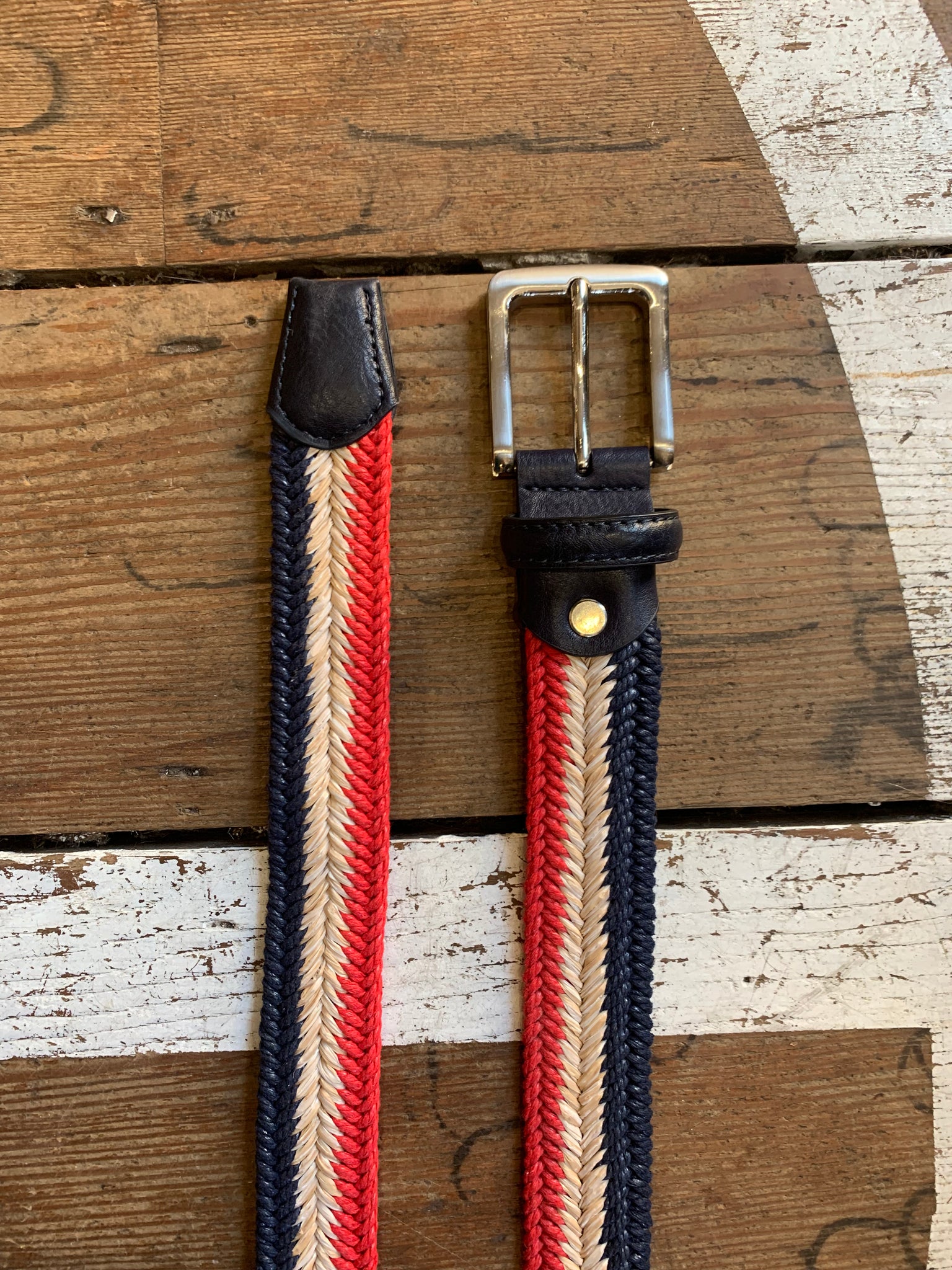 Regent -  Woven Belt - Red, White, Navy - Tricolore