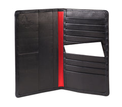 Regent - Tall Leather Wallet - Black Verglass Leather