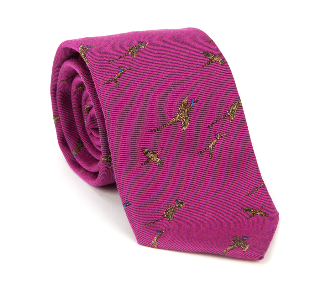Regent - Mauve Wool Tie - Pheasant - Regent Tailoring