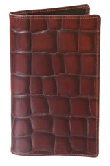 Regent Tall Leather Wallet - Moc Croc