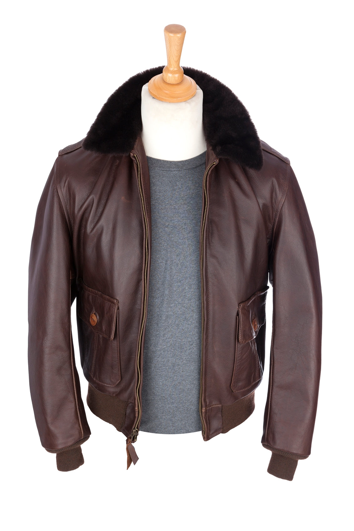 Regent and Aero Leather - A2 Bomber Jacket - Brown Steerhide - Regent Tailoring