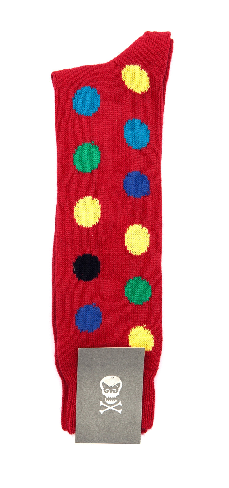 Regent cotton sock- red with multicolour spot - Regent Tailoring