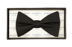 Regent Silk Bow Tie - Black - fixed