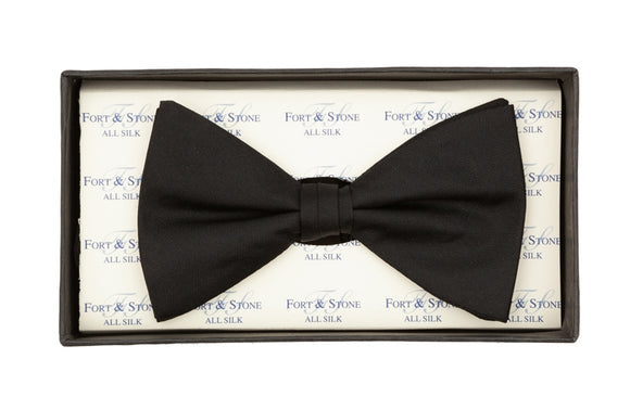 Regent Silk Bow Tie - Black - Regent Tailoring