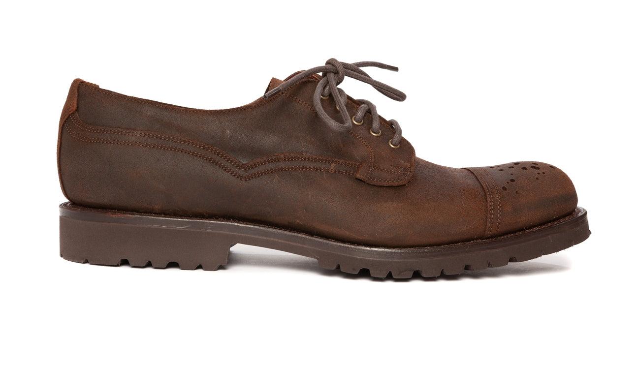 Regent - 'Buck Rogers' - Waxed Leather Shoes - Brown - Regent Tailoring
