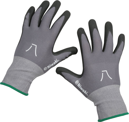 Flexible, easy-use garden gloves with breathable nylon-spandex liner and nitrile coating by Japanese-inspired Gardening experts Niwaki.