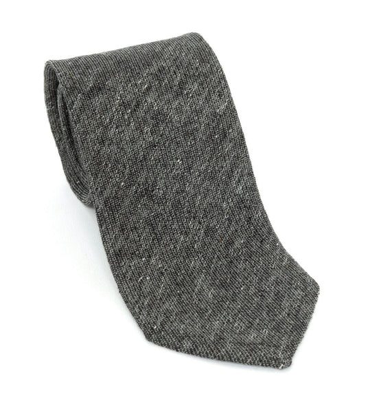 Regent Luxury Silk & Cotton Tie - Charcoal Grey - Regent TailoringRegent