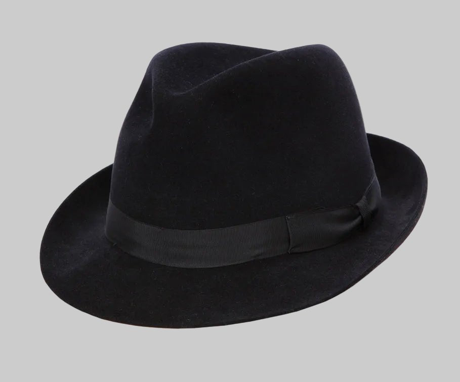 Regent Racing Trilby - Fur Felt, Mac Murray - Black - Regent TailoringRegent