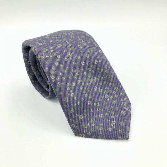 Regent - Silk Tie - Blue with Light Blue Flowers - Regent TailoringRegent