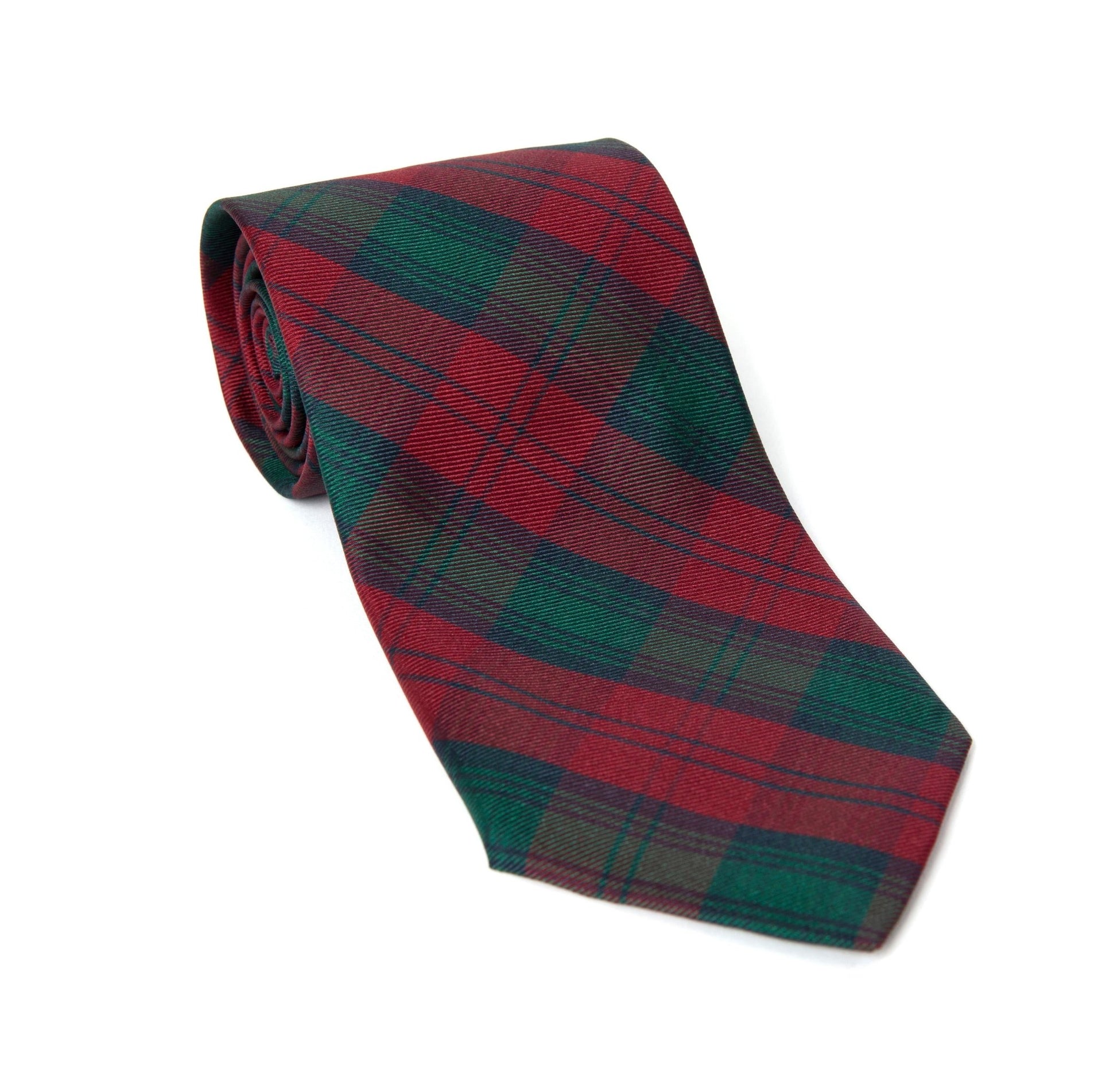Regent - Woven Silk Tie - Red and Green Tartan - Regent Tailoring Salisbury