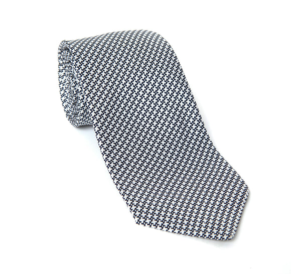 Regent - Woven Silk Tie - Black and White Check - Regent Tailoring