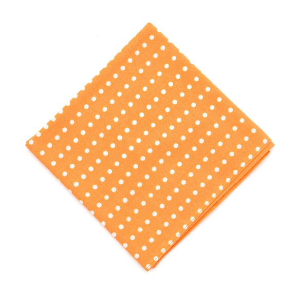 Niwaki - Cotton Handkerchief - Tangerine / White Spots - Regent Tailoring