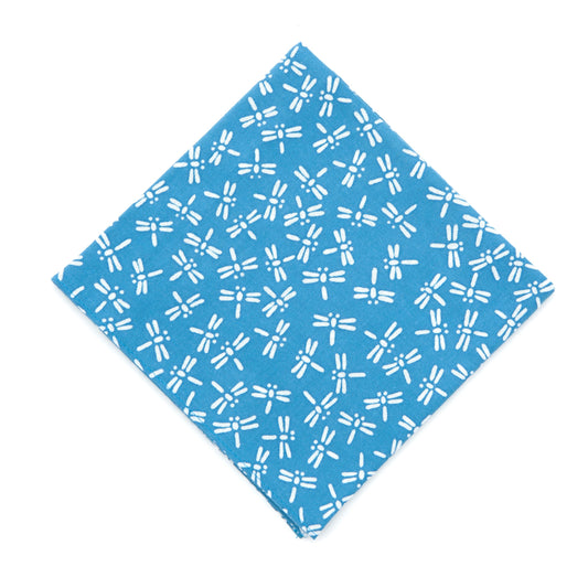 Niwaki - Cotton Handkerchief - Blue / Dragonflies - Regent Tailoring
