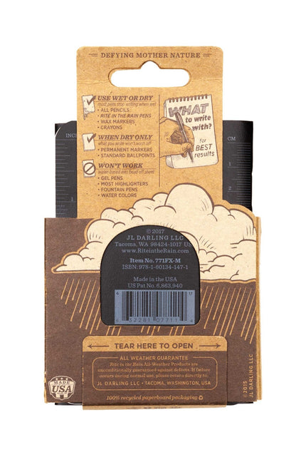 Rite in the Rain - All Weather Universal Notebook (3 Pack) 3.25" x 4.625" - Black - 771FX-M - Regent Tailoring